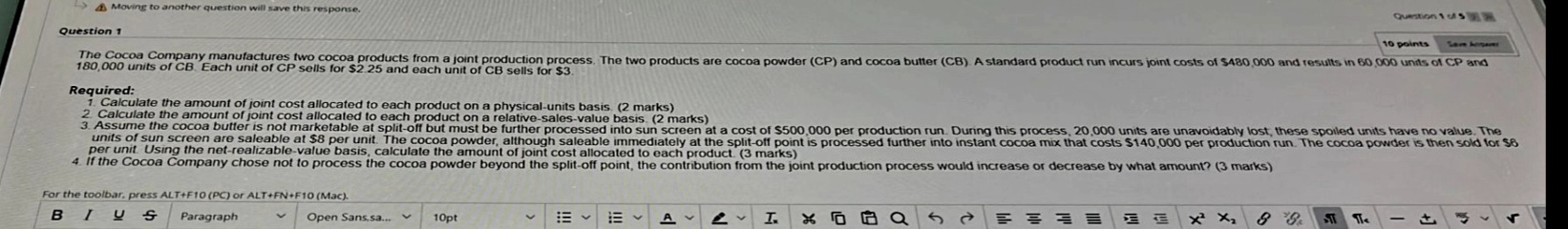will save this response. Question 1 ed 5 2 7