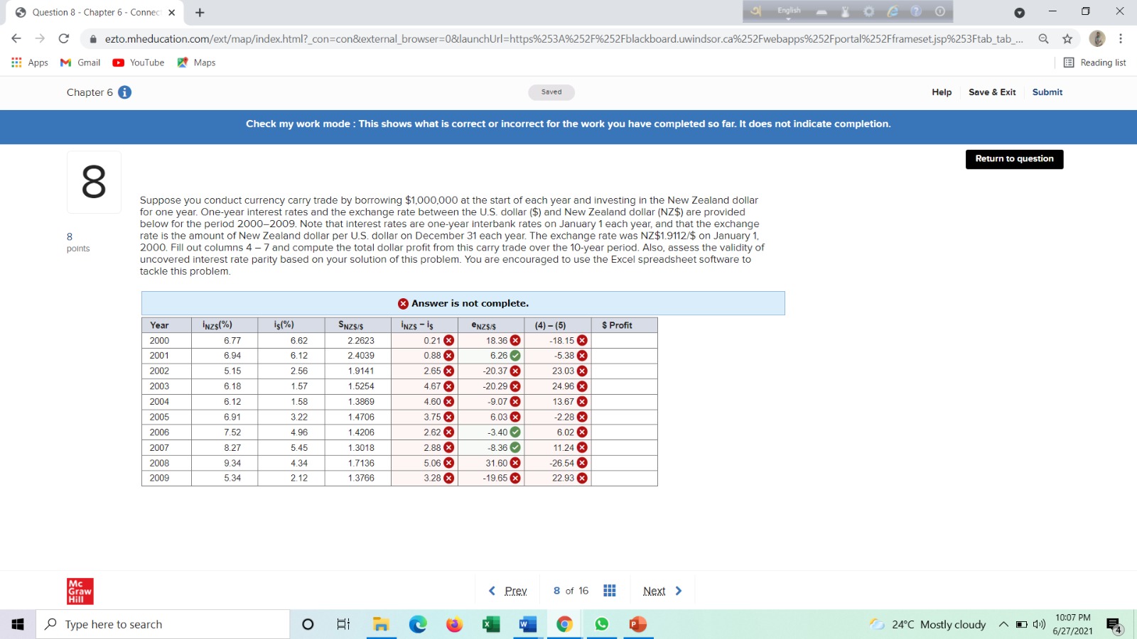Question 8 - Chapter 6 - Connect X + English X >