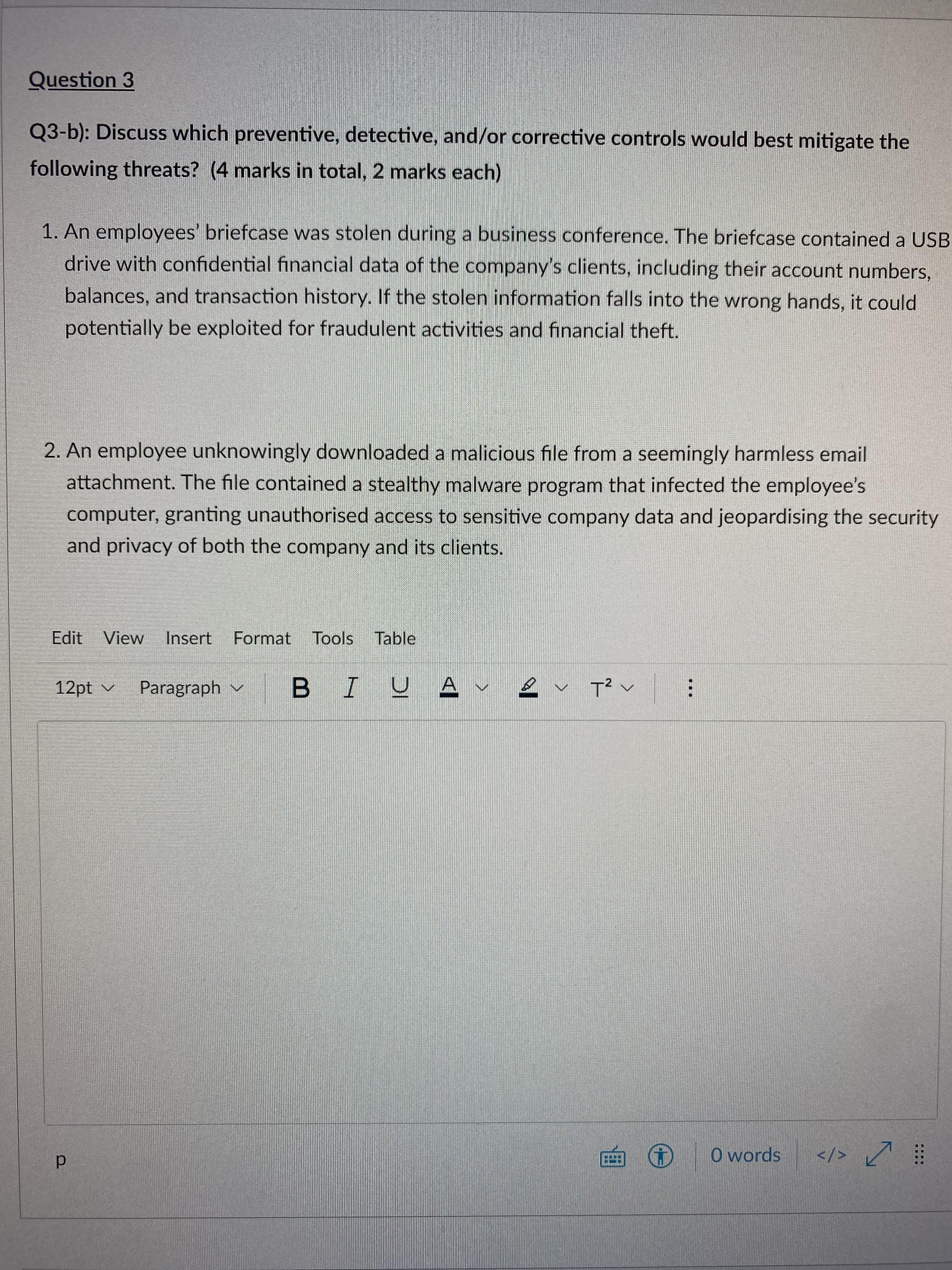 Question 3 Q3-b): Discuss which preventive,