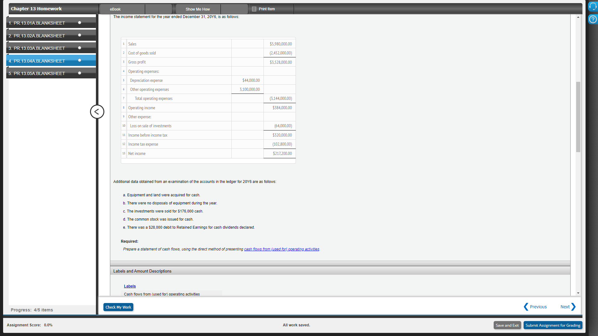 Chapter 13 Homework eBook Show Me How Print Item