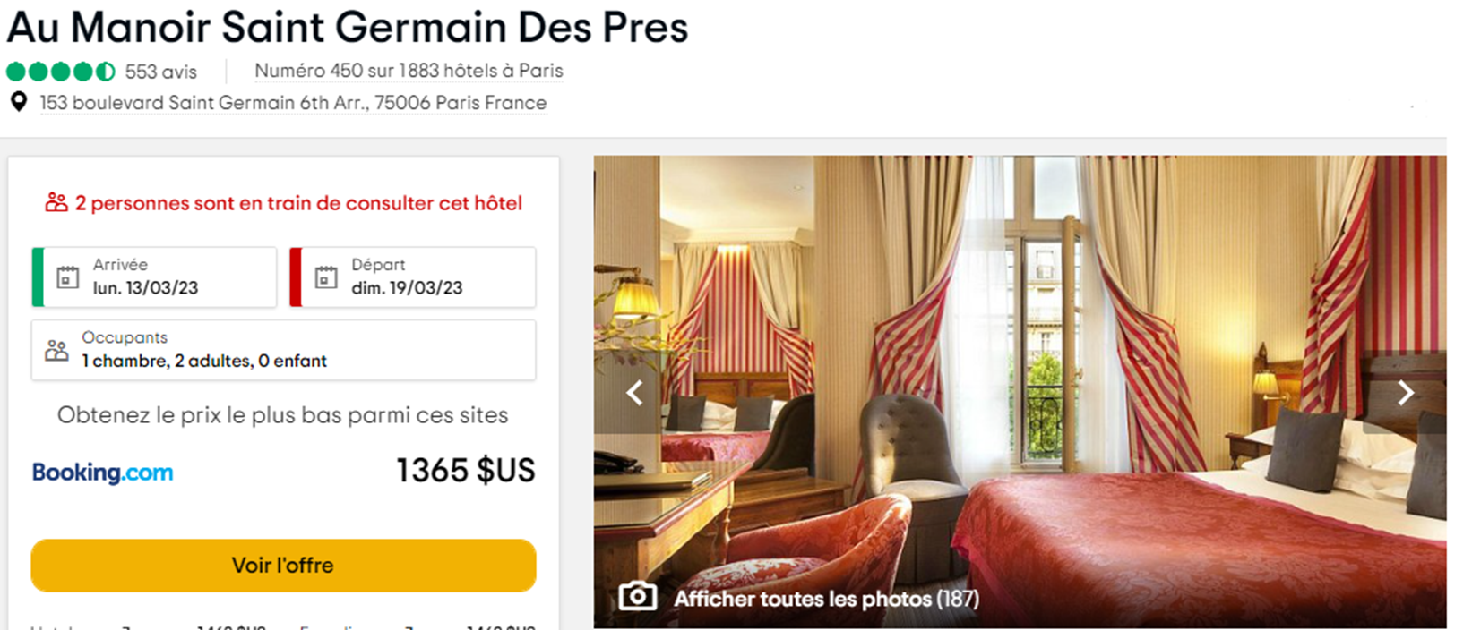 I would like to say in french: 1. I live in