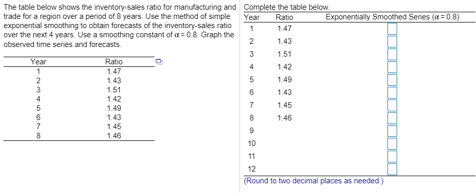 True or False 20. Simple exponential smoothing is