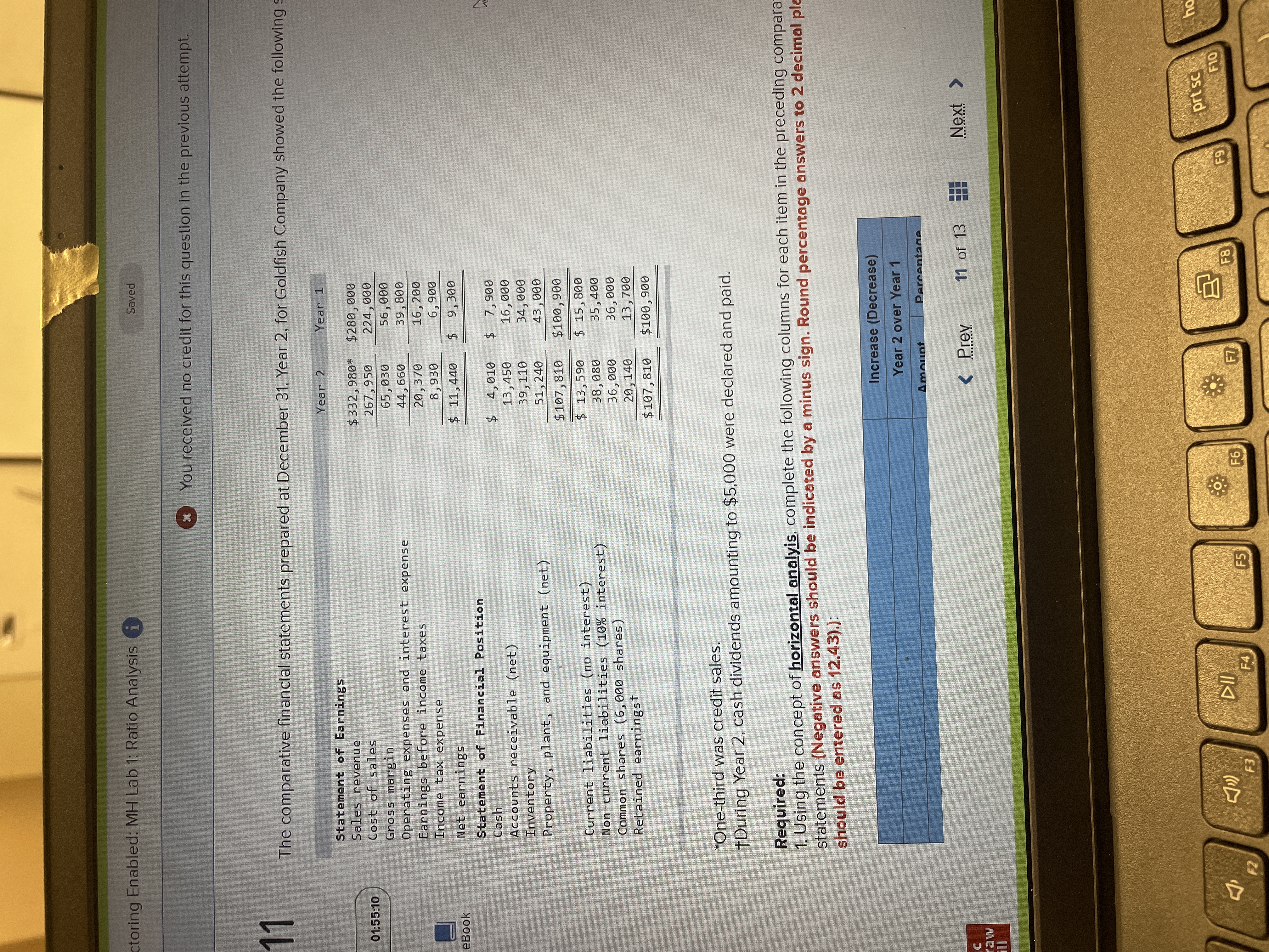 ctoring Enabled: MH Lab 1: Ratio Analysis i Saved