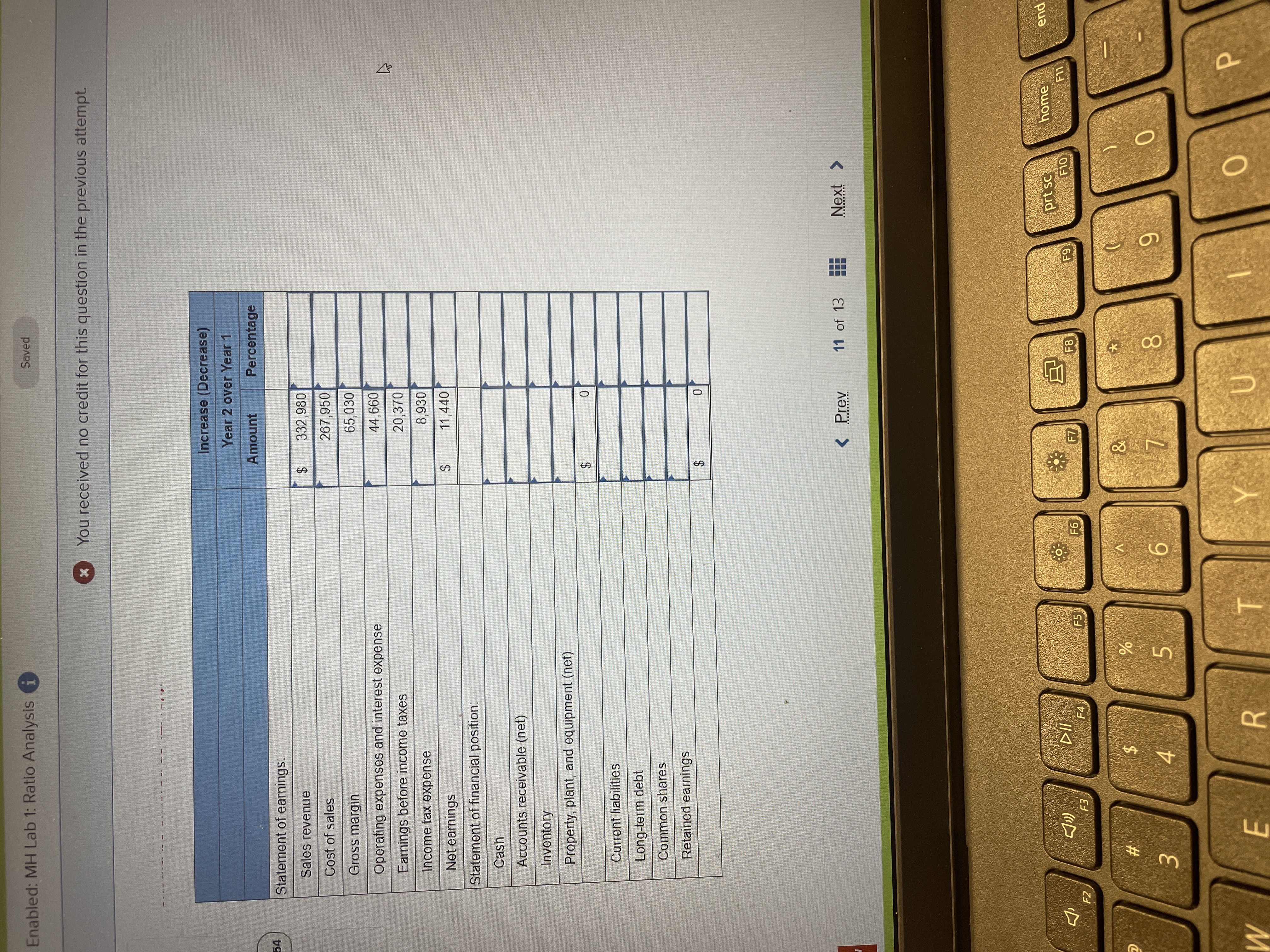 ctoring Enabled: MH Lab 1: Ratio Analysis i Saved