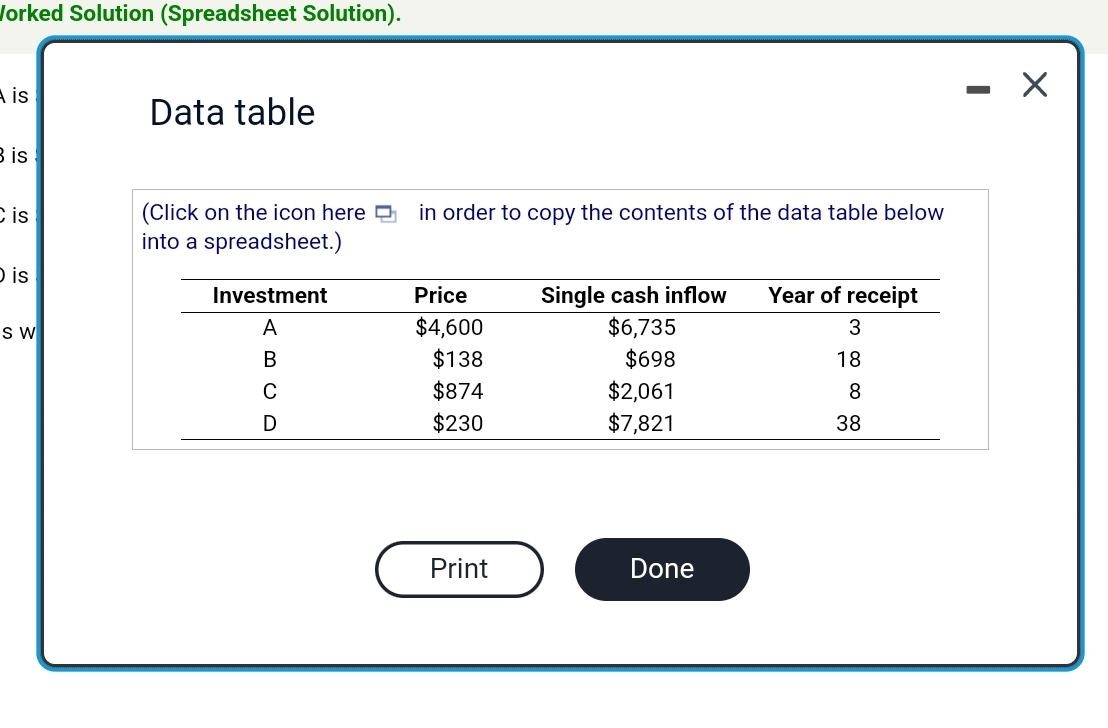 iorked Solution (Spreadsheet Solution). Us Data