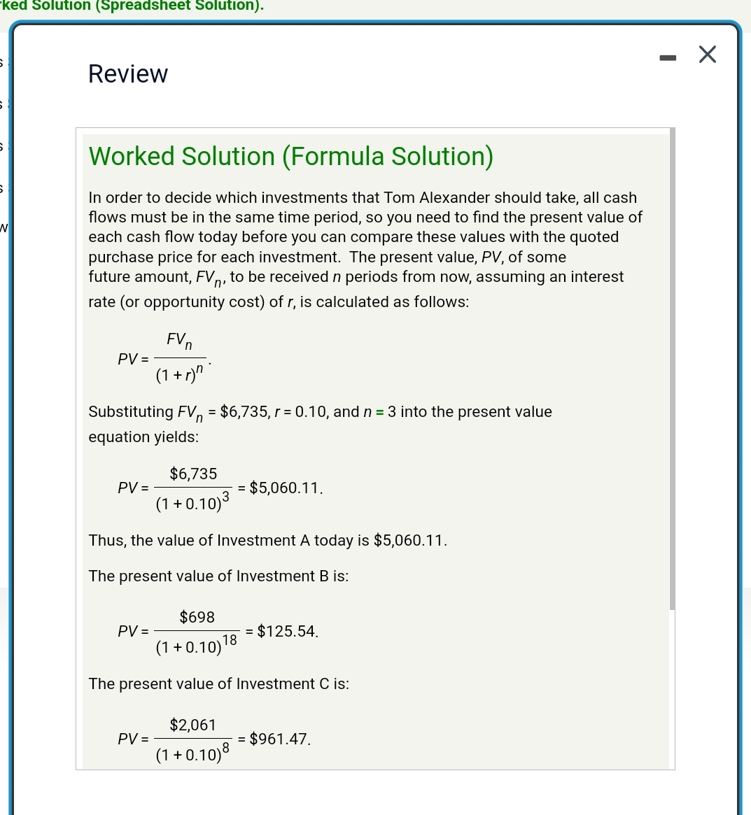 iorked Solution (Spreadsheet Solution). Us Data