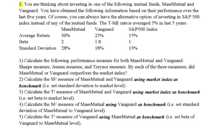 Project 1 Probability Return Standard Deviation