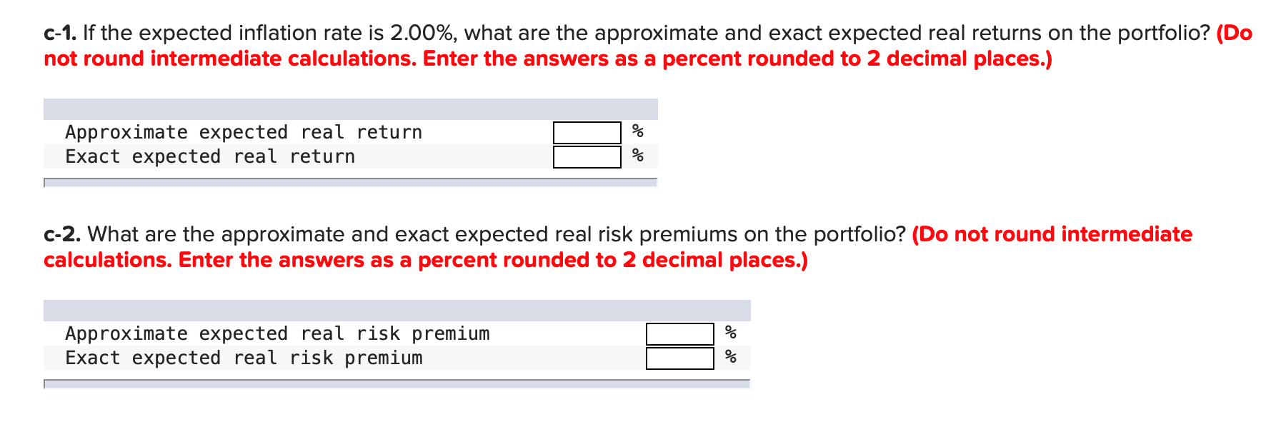 10 points eBook Problem 13-23 Portfolio Returns