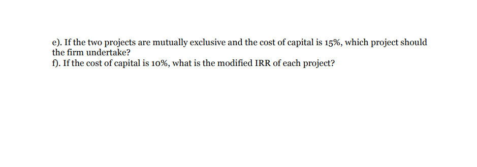 Assignment #2: Capital Budgeting - Evaluating