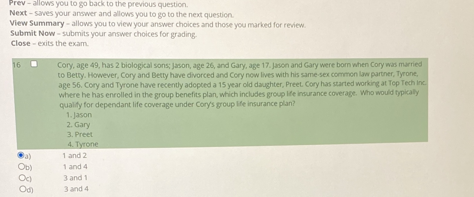 Prev - allows you to go back to the previous