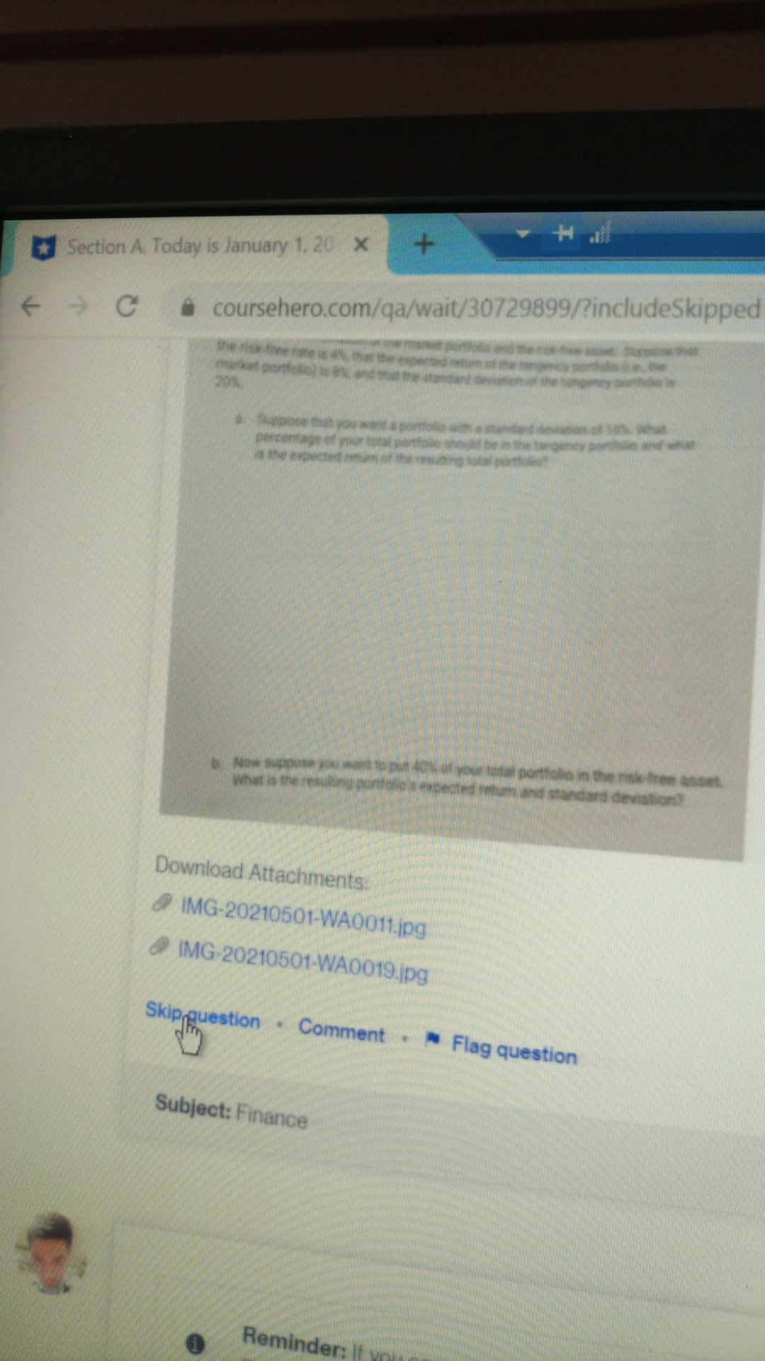 + Section A. Today is January 1, 20 X - C