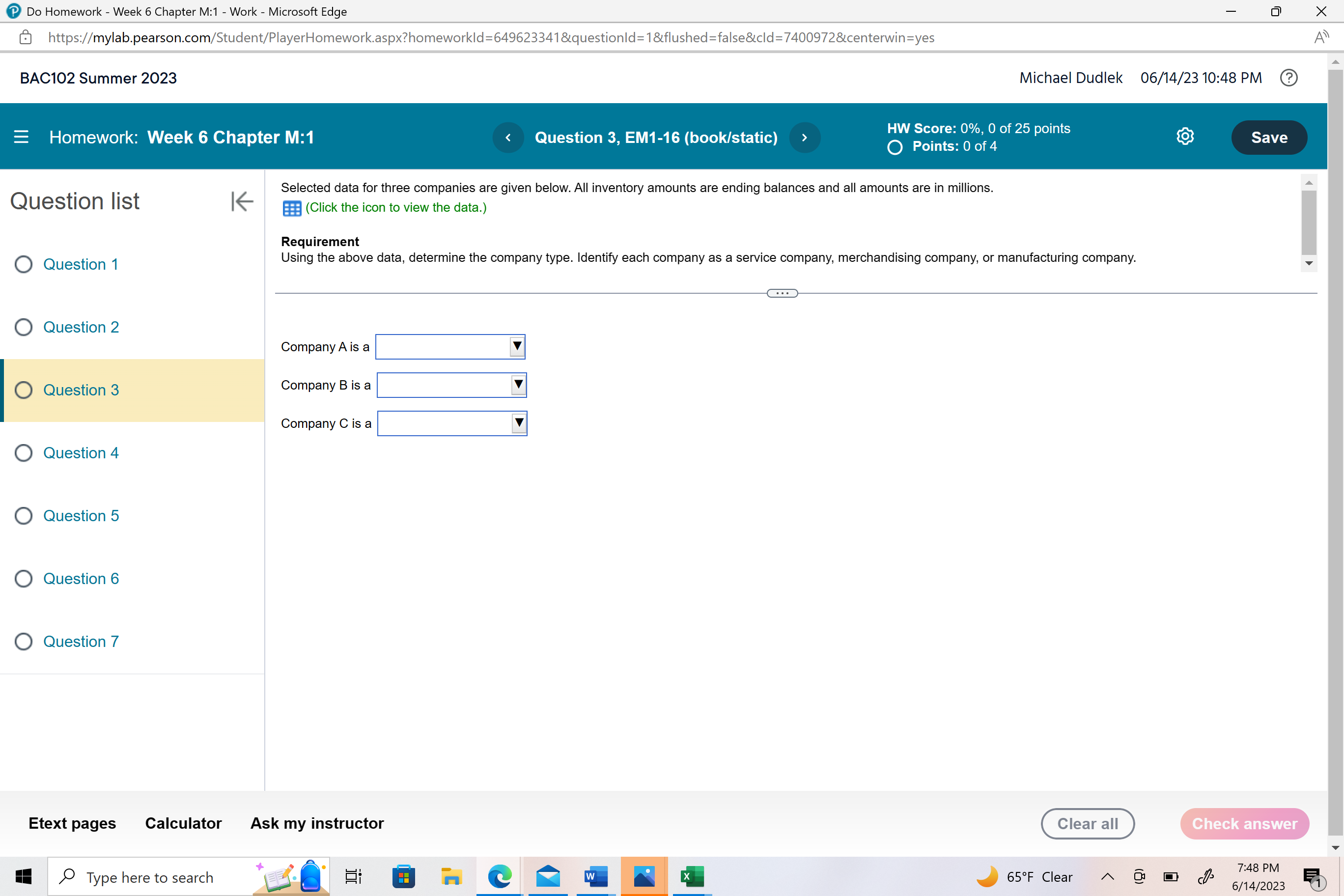 Do Homework - Week 6 Chapter M:1 - Work -