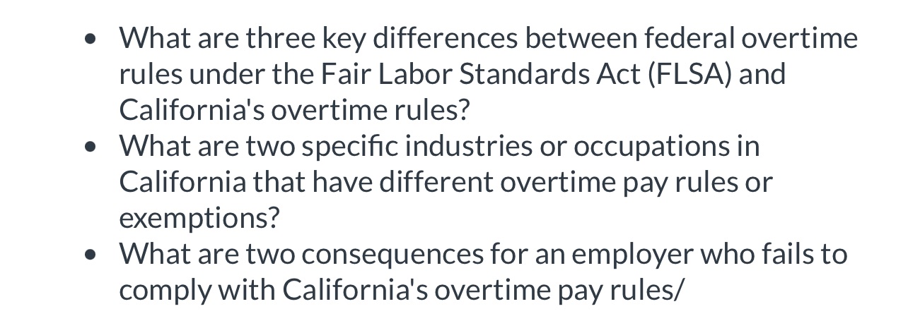 o What are three key differences between federal