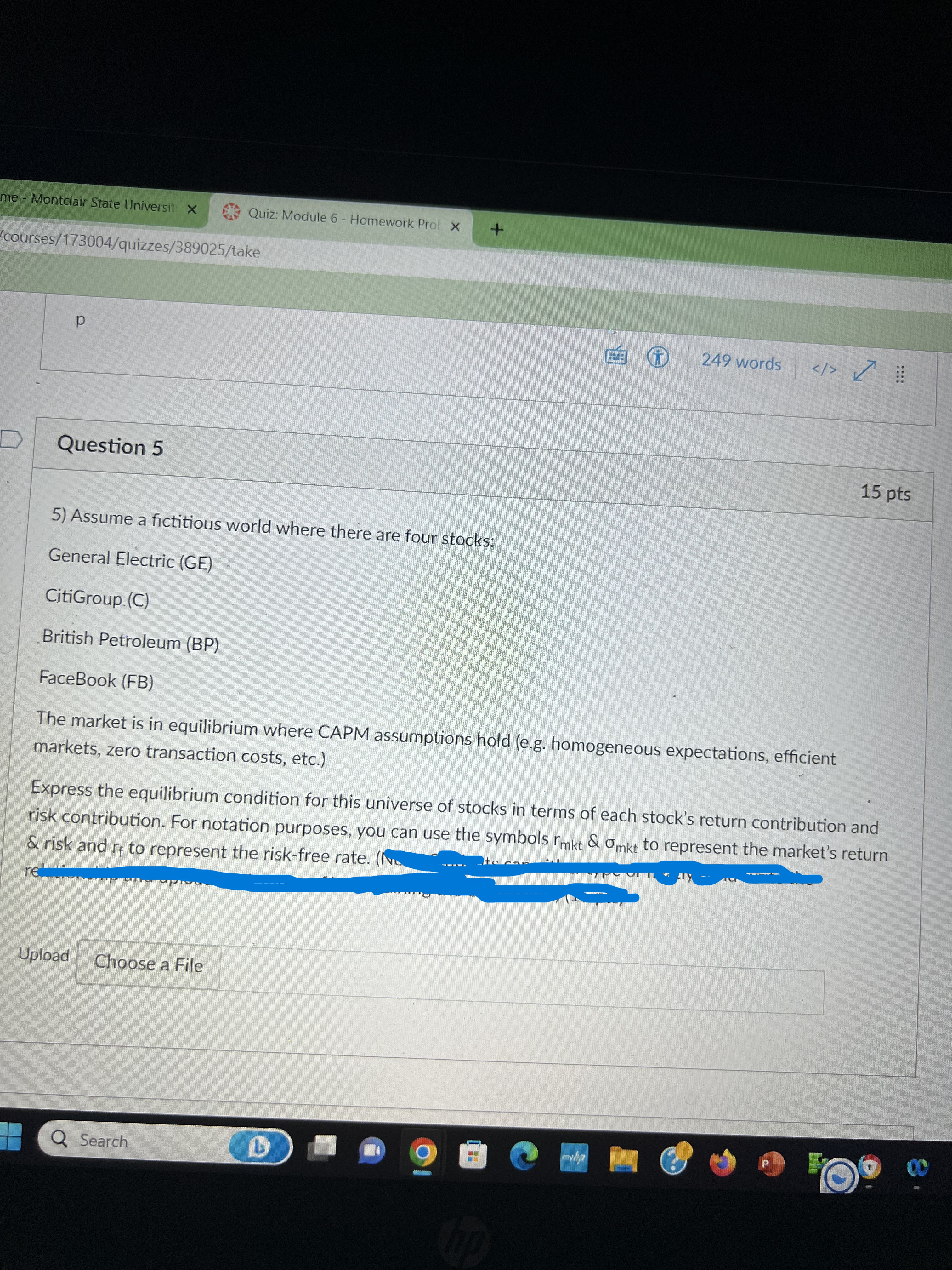 me - Montclair State University X Quiz: Module 6