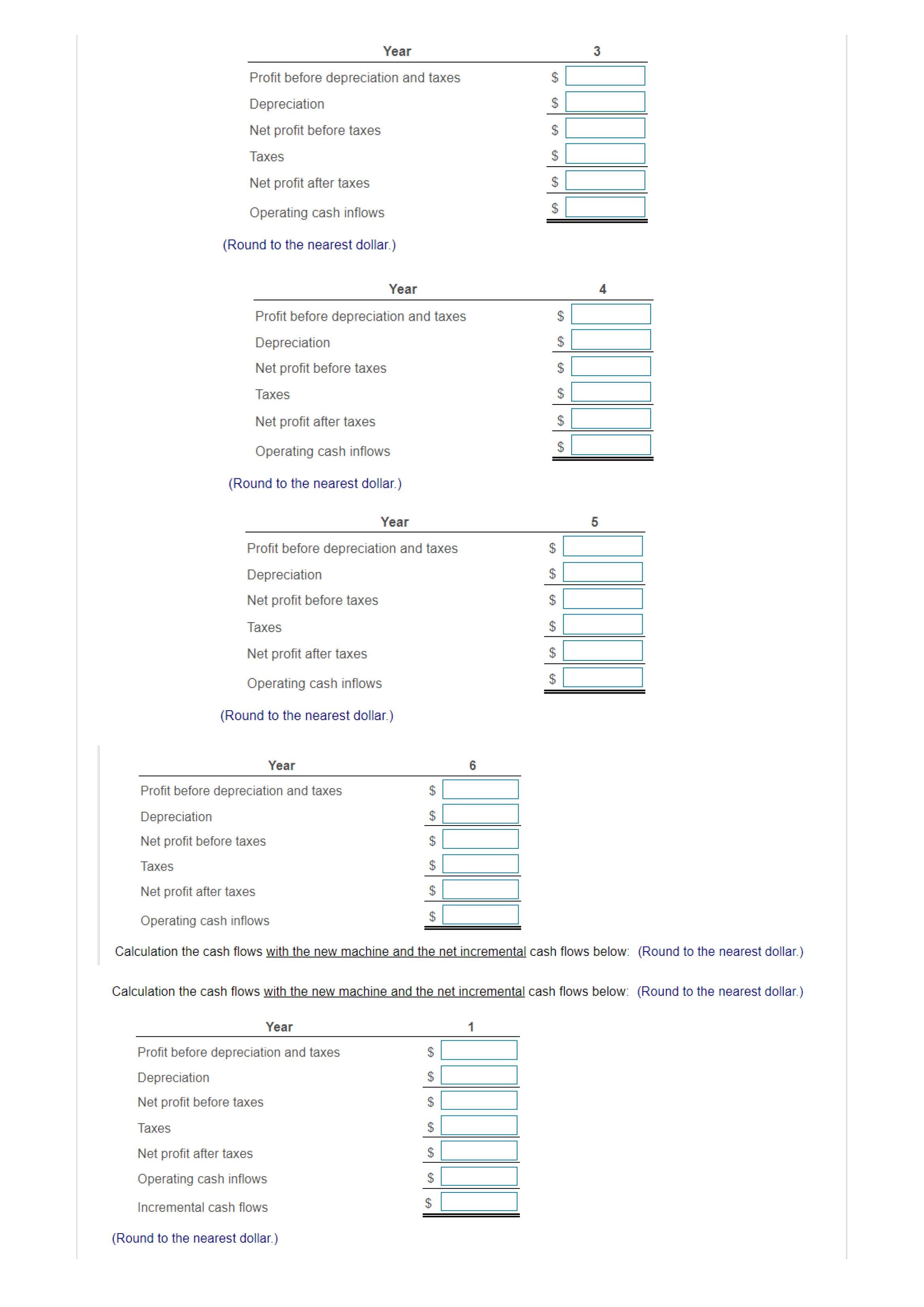 Net cash flows Central Laundry and Cleaners is