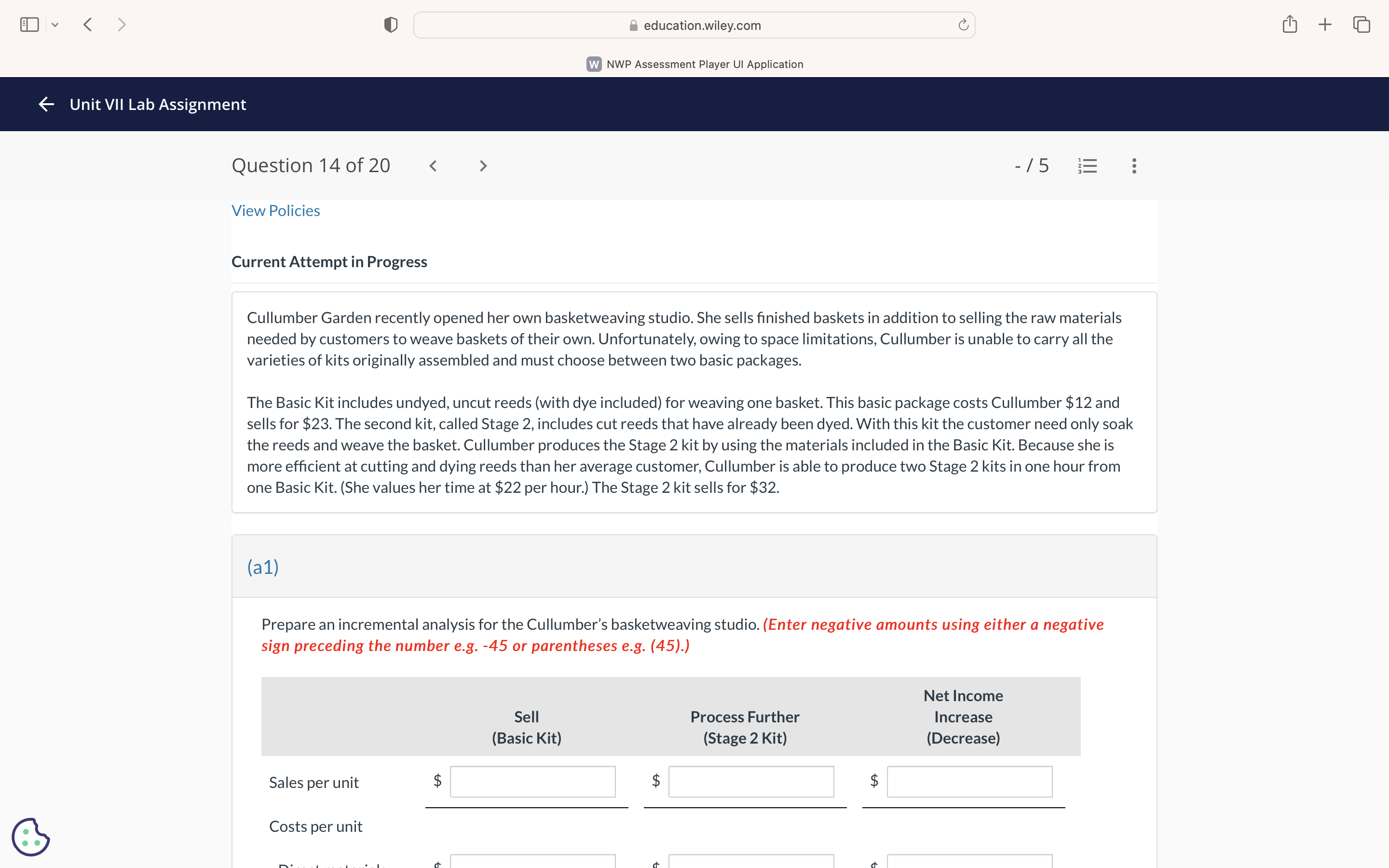 V < D educationwileycom C (T'I + @ nwp Assessment