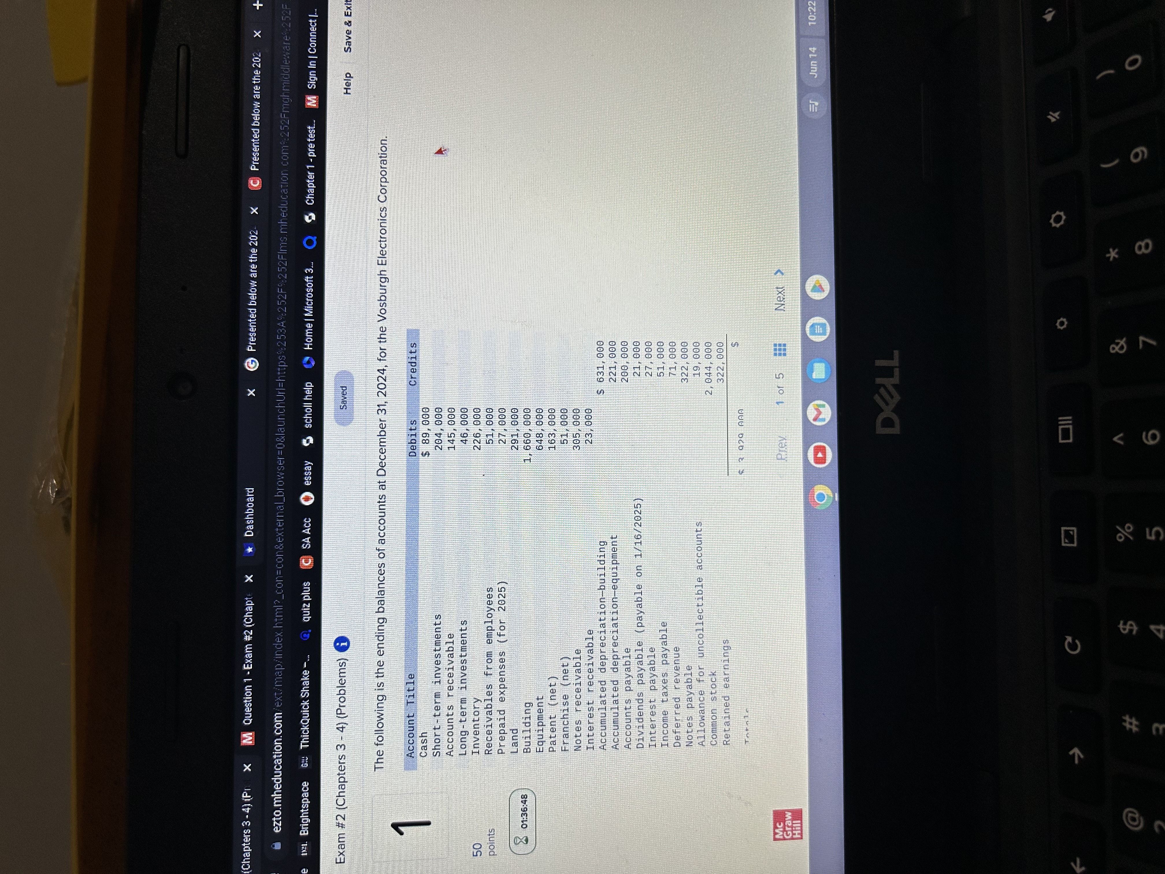 Chapters 3 - 4) (P x M Question 1 - Exam #2