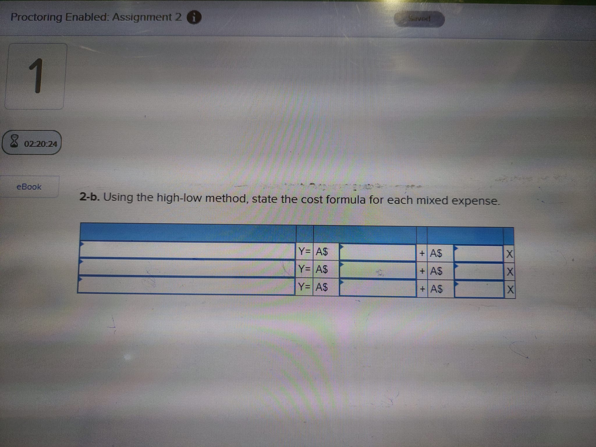 Proctoring Enabled: Assignment 2 (i 02:20:33