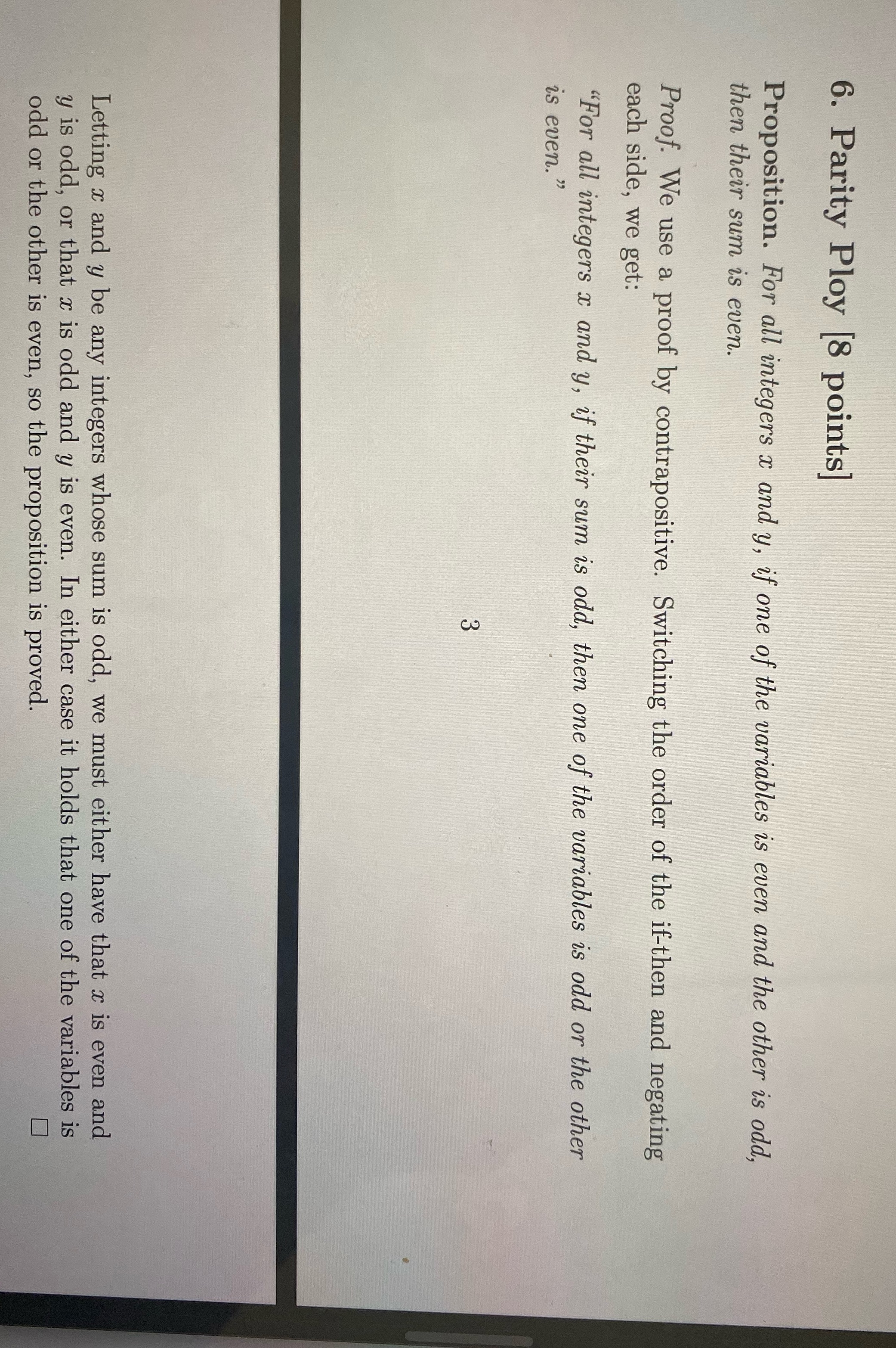 Question 6) Step by step short but meaningful