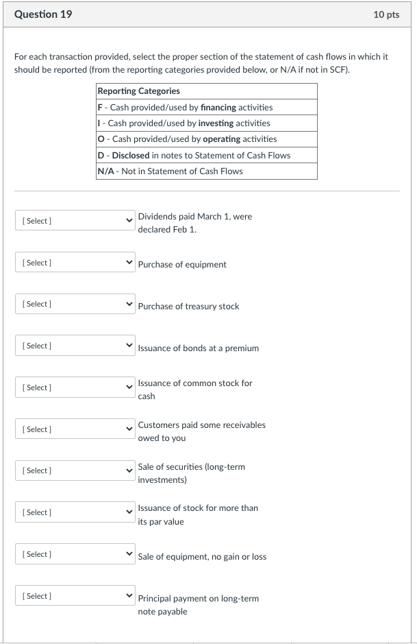 Question 18 8 pts Be sure to answer all four