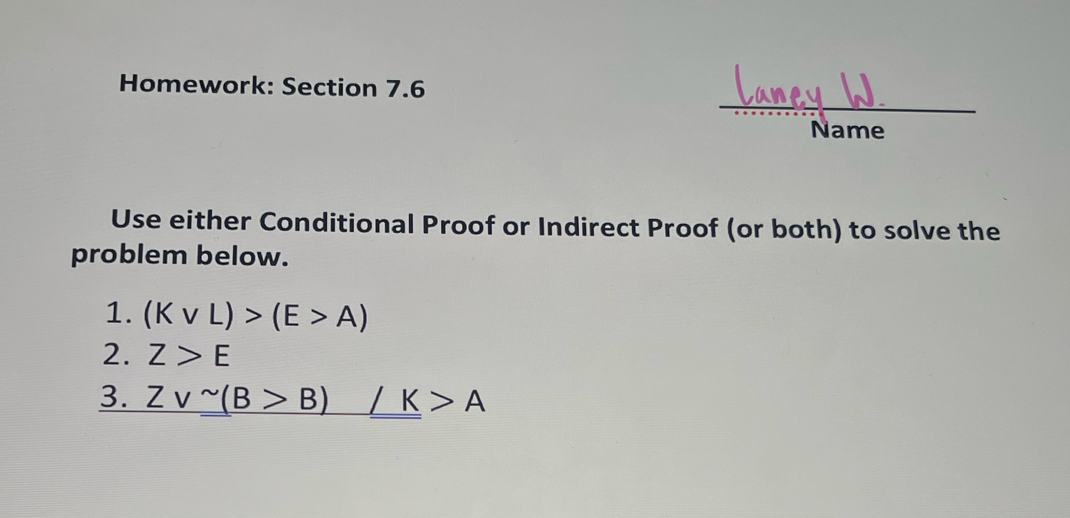 solve Homework: Section 7.6 Laney W . . . . . ..