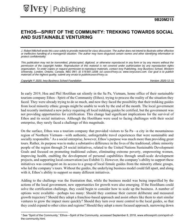 Summary Analysis Compose 3 reading questions IVEy