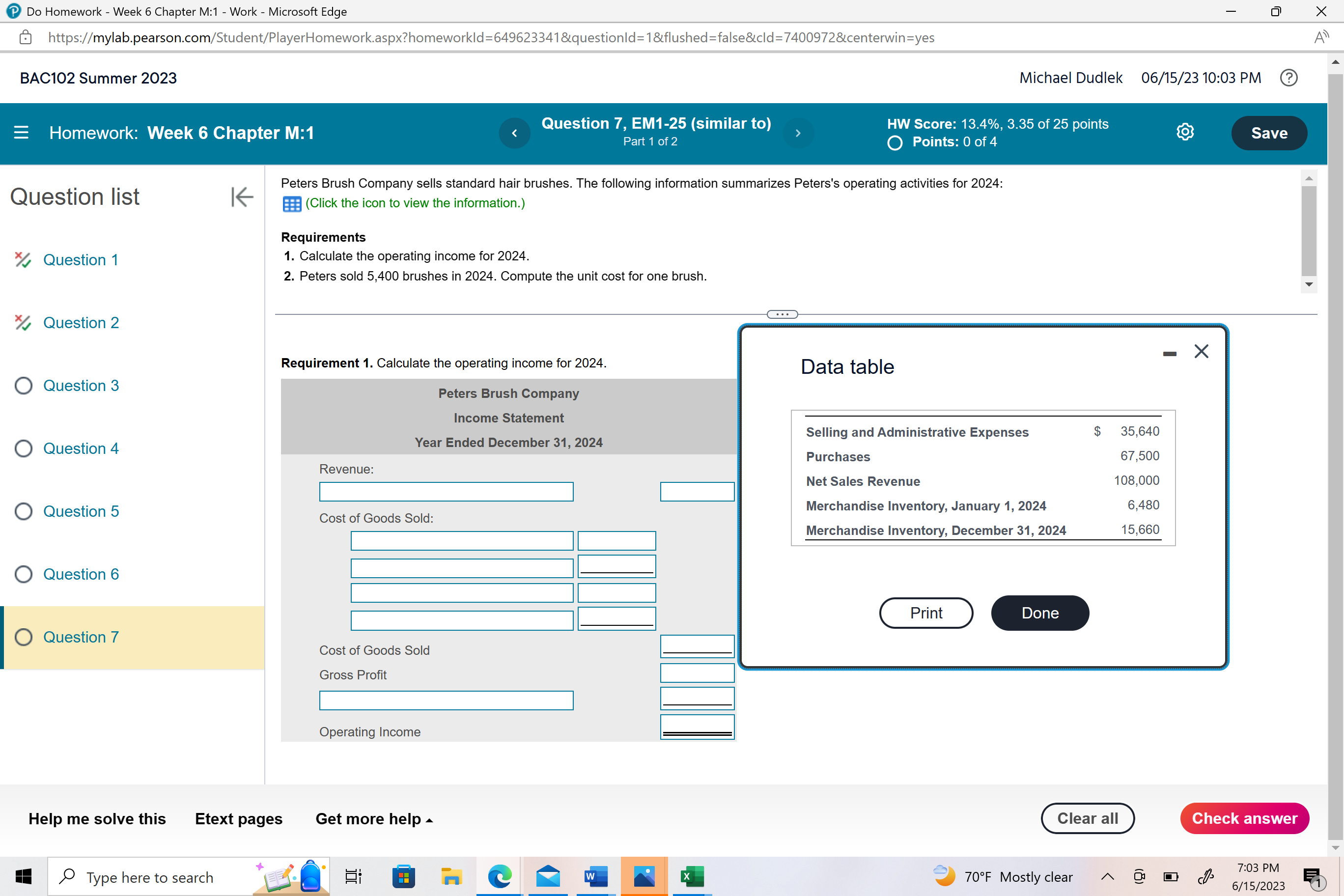 Do Homework - Week 6 Chapter M:1 - Work -