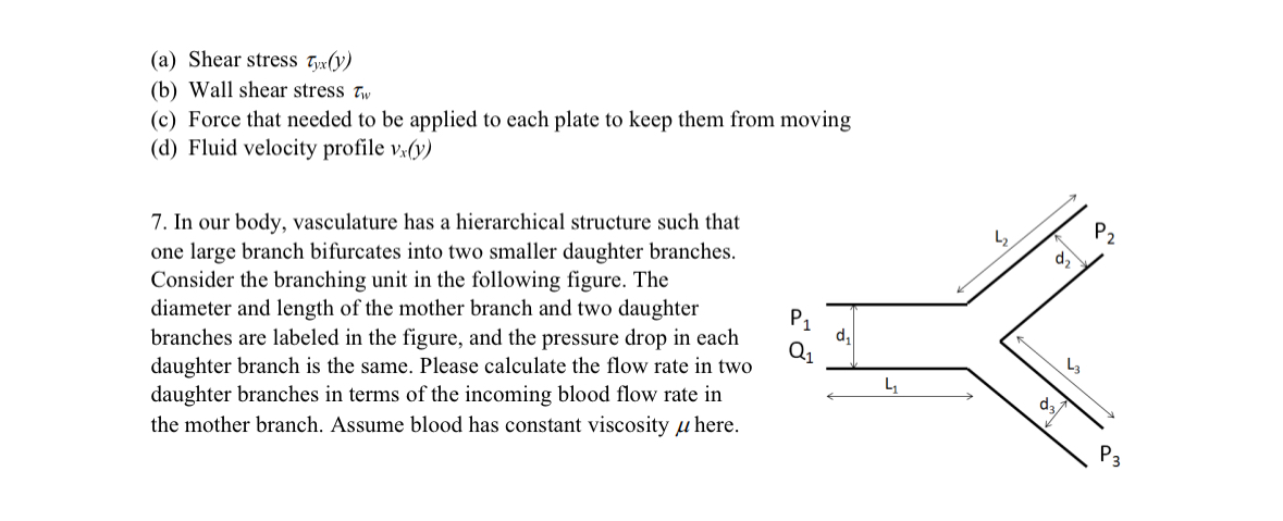 6. Newtonian fluid with viscosity u flows upward