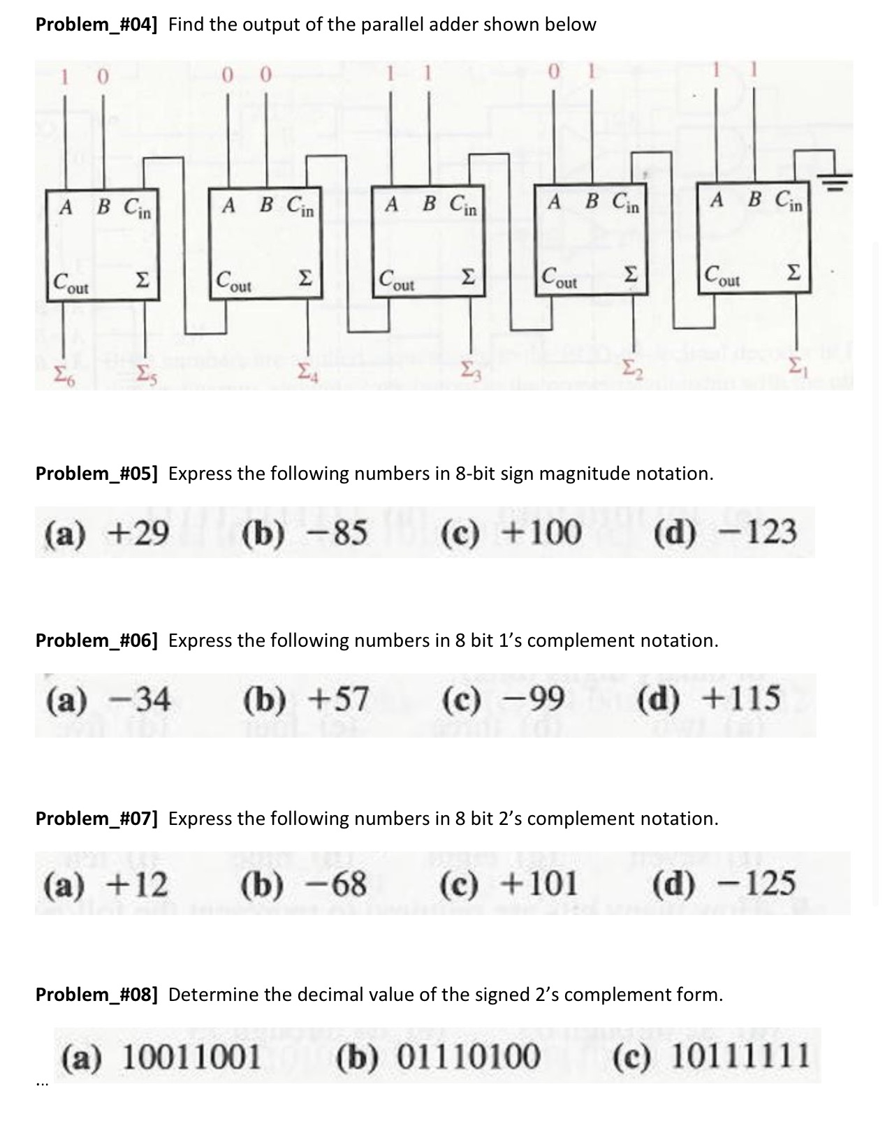 Please solve this problems Problem_#04] Find the