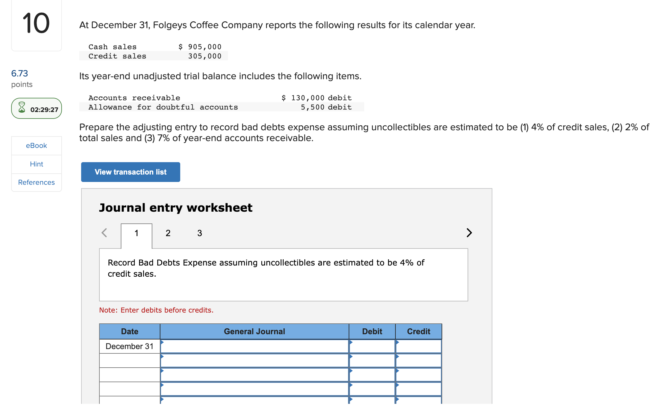 Dexter Company uses the direct writeoff method.
