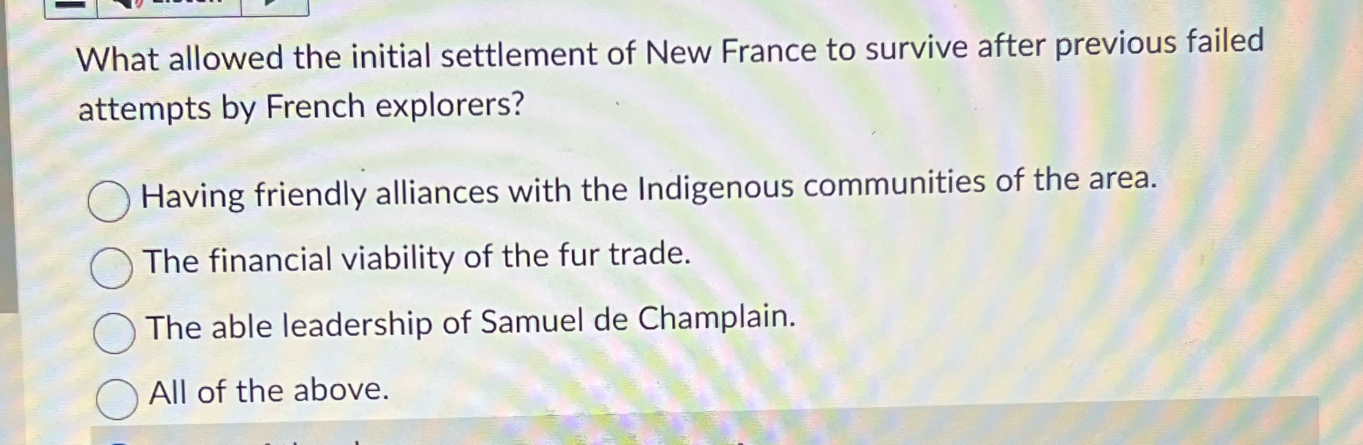 What allowed the initial settlement of New France