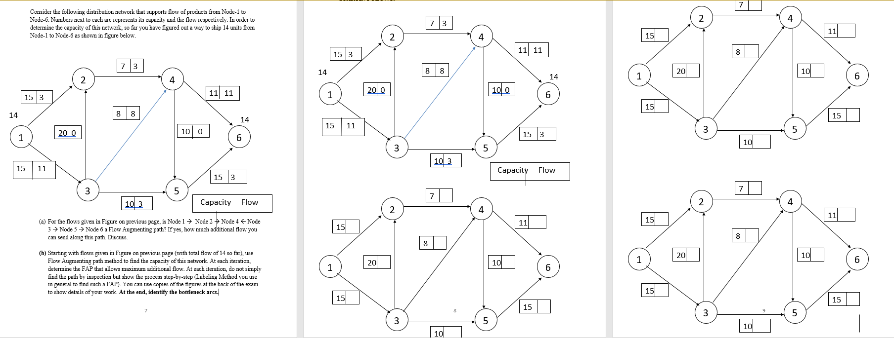 Consider the following distribution network that