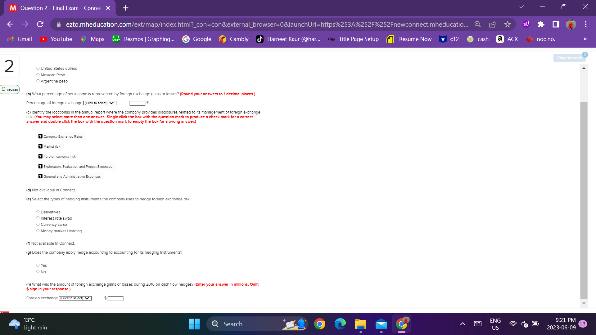 M Question 2 - Final Exam - Connec X + X C