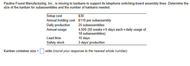 Carol Cagle has a repetitive manufacturing plant