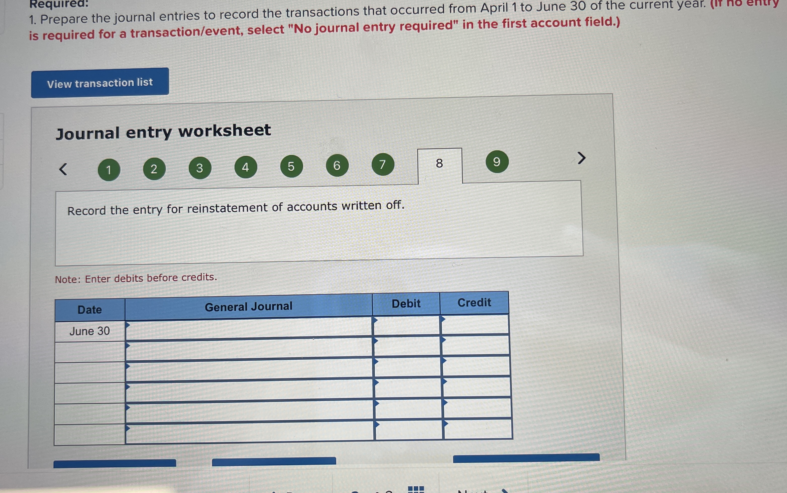 P5-6 (Algo) Determining Bad Debt Expense Based on