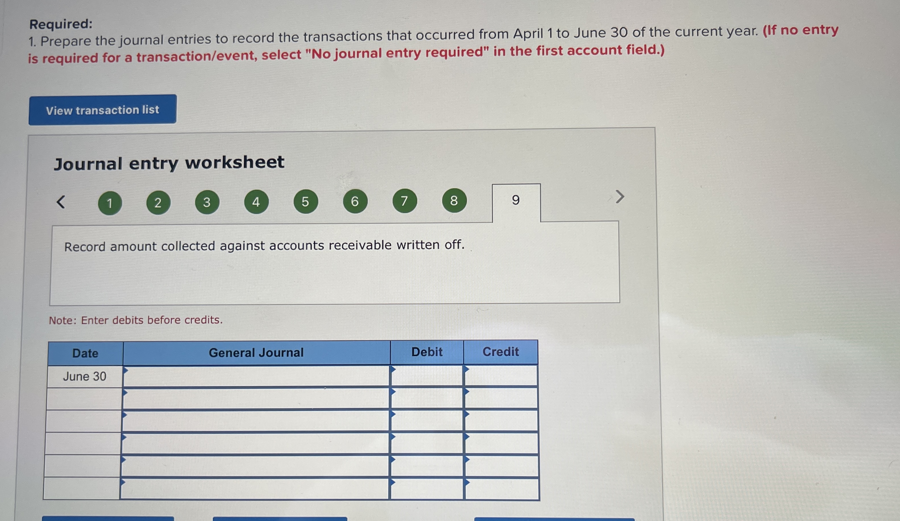 P5-6 (Algo) Determining Bad Debt Expense Based on