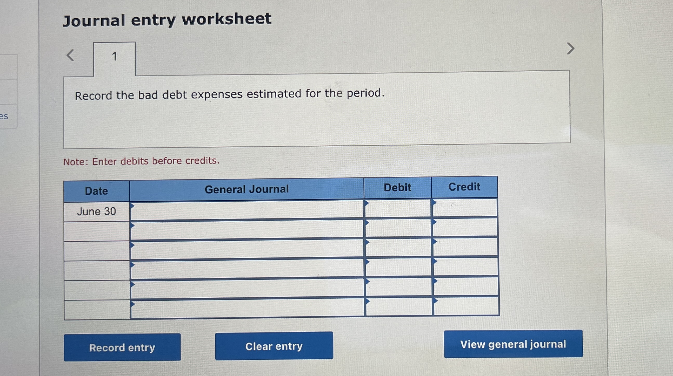 P5-6 (Algo) Determining Bad Debt Expense Based on