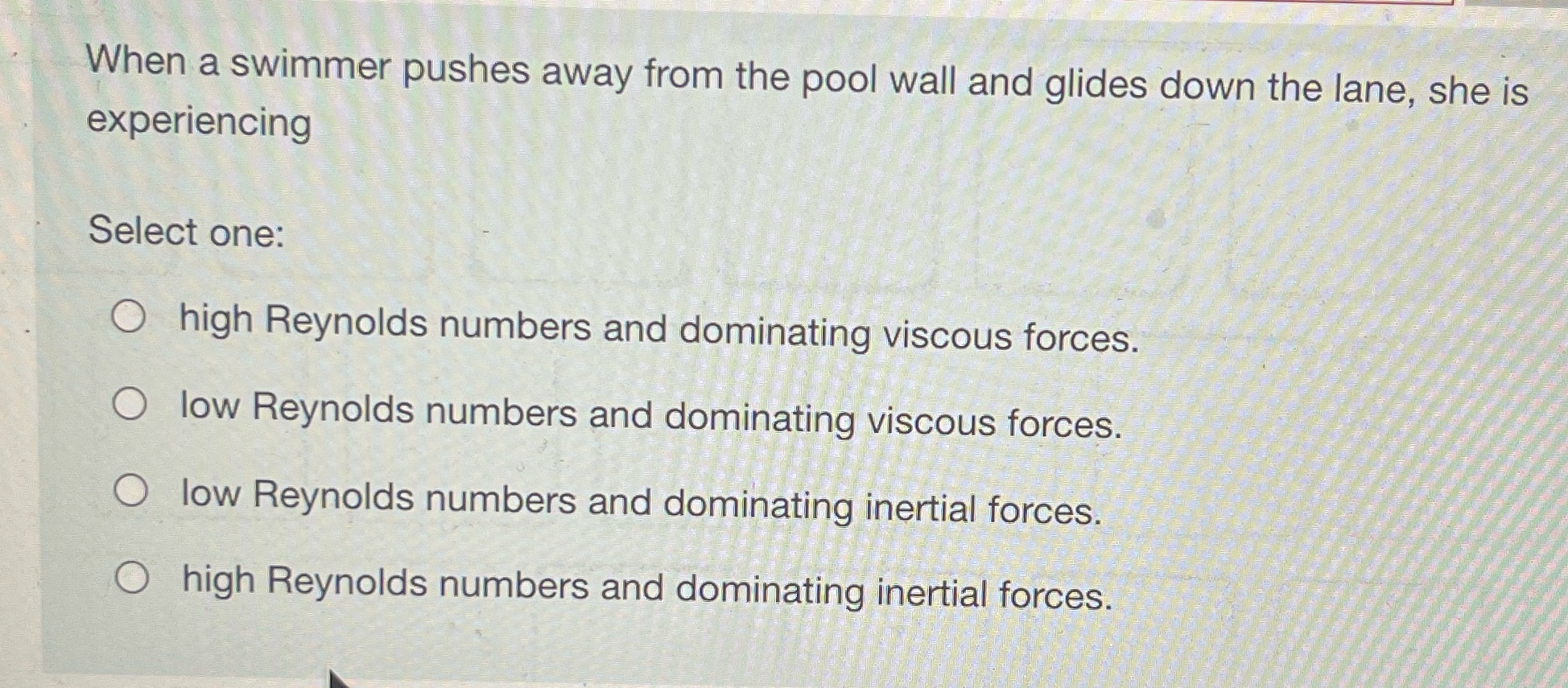 When a swimmer pushes away from the pool wall and