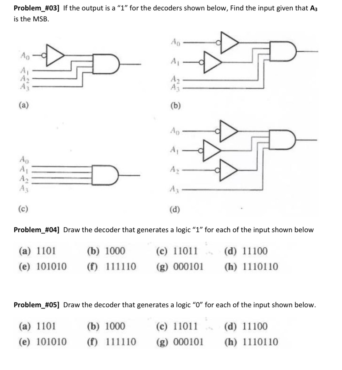Solve all the problems Problem_#03] If the output