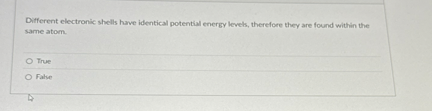 Different electronic shells have identical