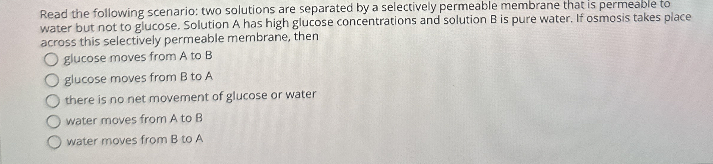 Read the following scenario: two solutions are