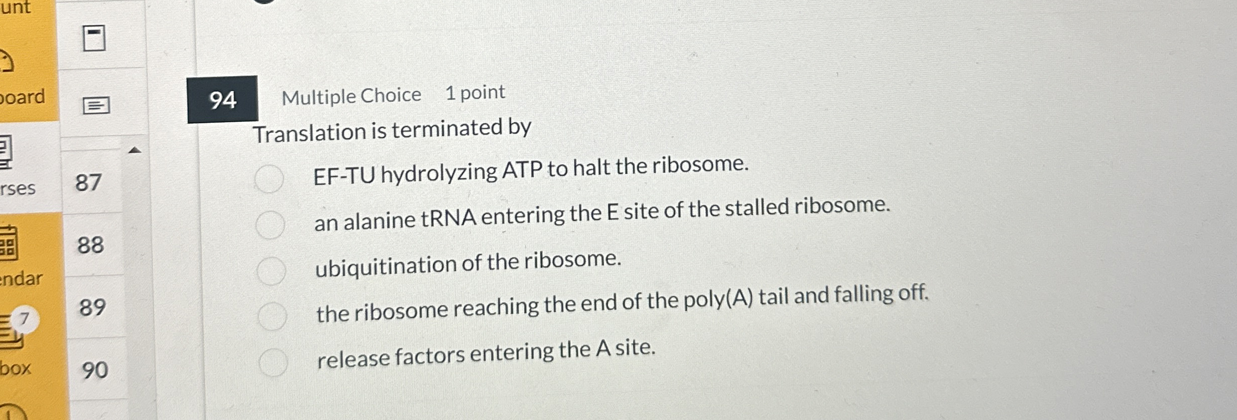 9 4 Multiple Choice 1 point Translation is