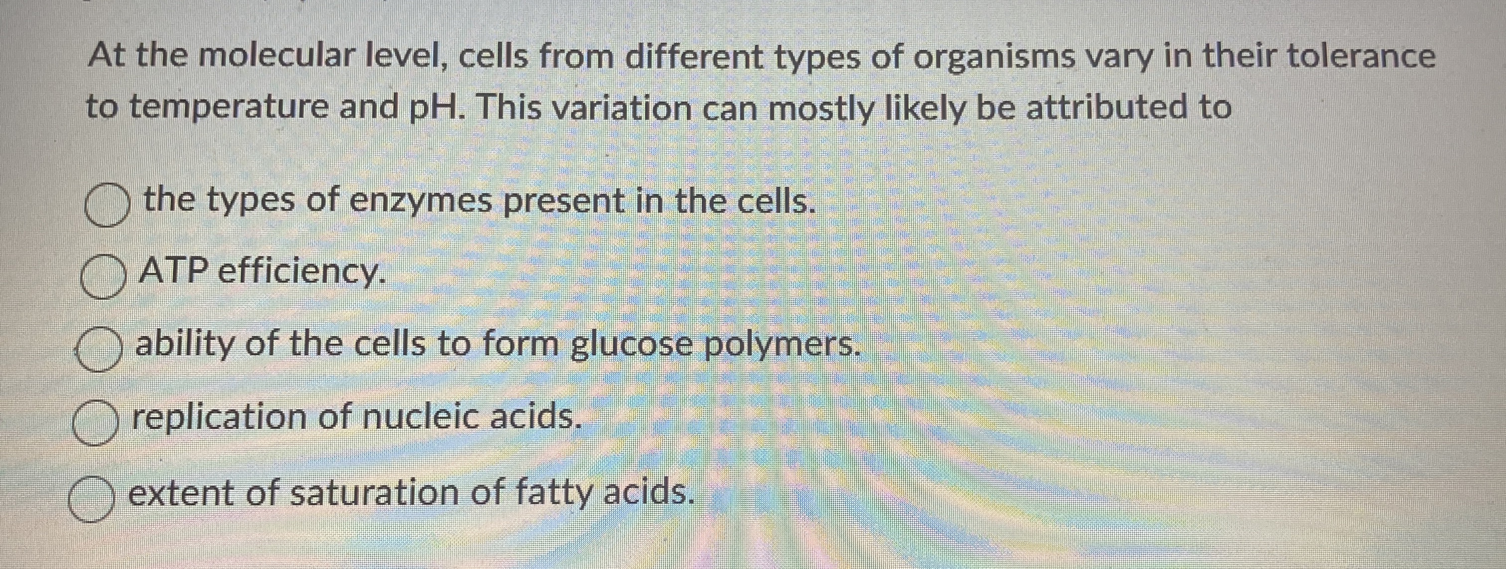 At the molecular level, cells from different