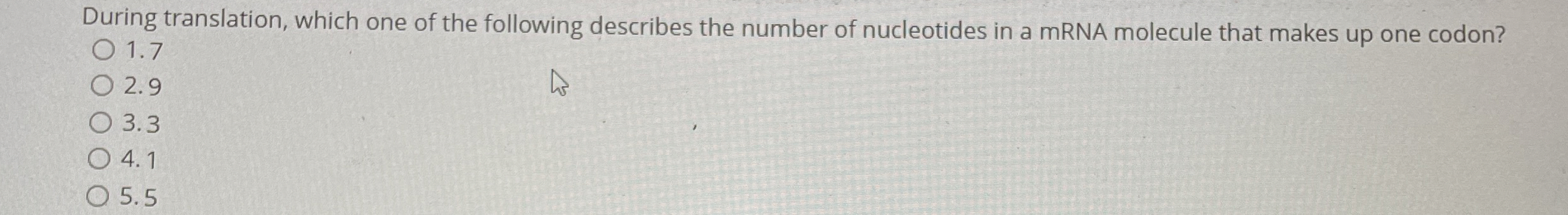 During translation, which one of the following