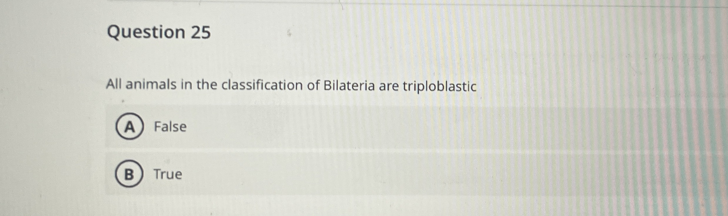 Question 2 5 All animals in the classification of