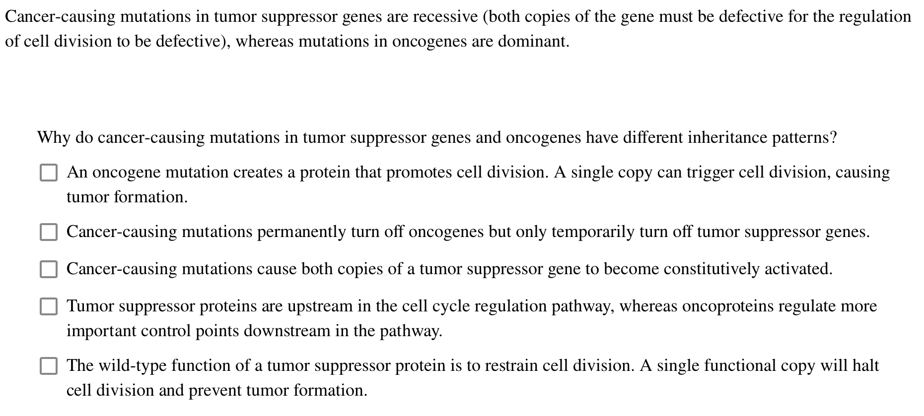 Why do cancer - causing mutations in tumor