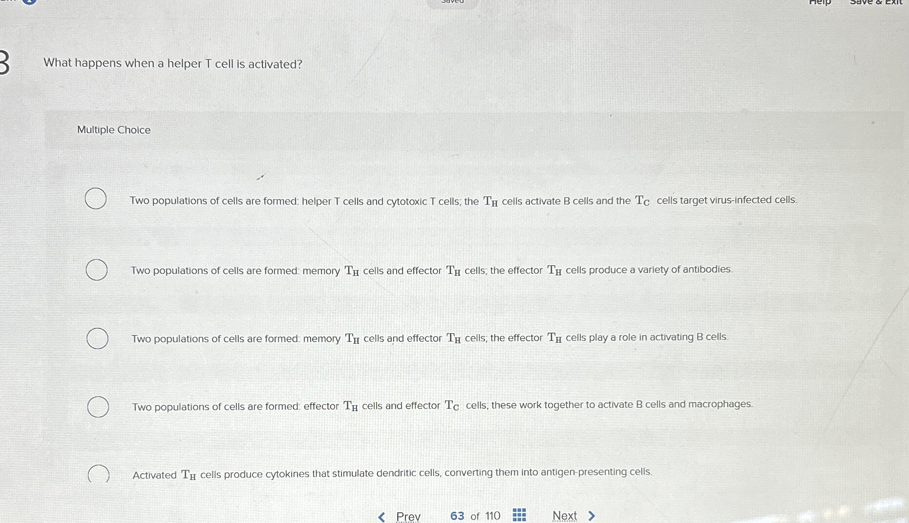 What happens when a helper T cell is activated?