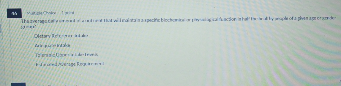 4 6 Multiple Choice 1 point The average daily