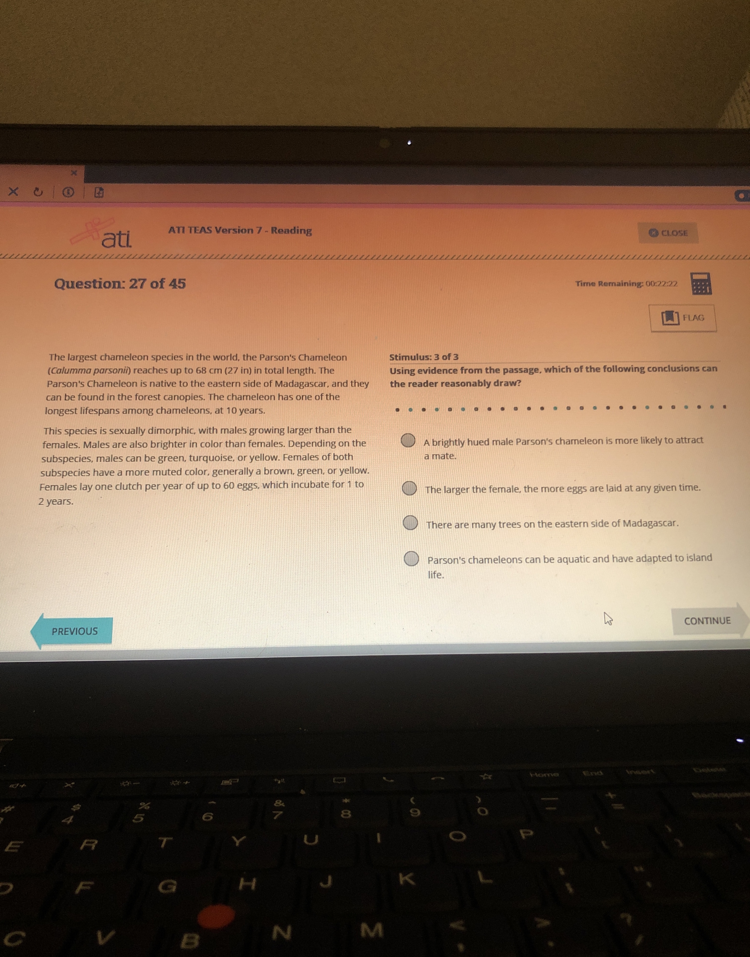 x 4 ati ATI TEAS Version 7 - Reading Question: 2