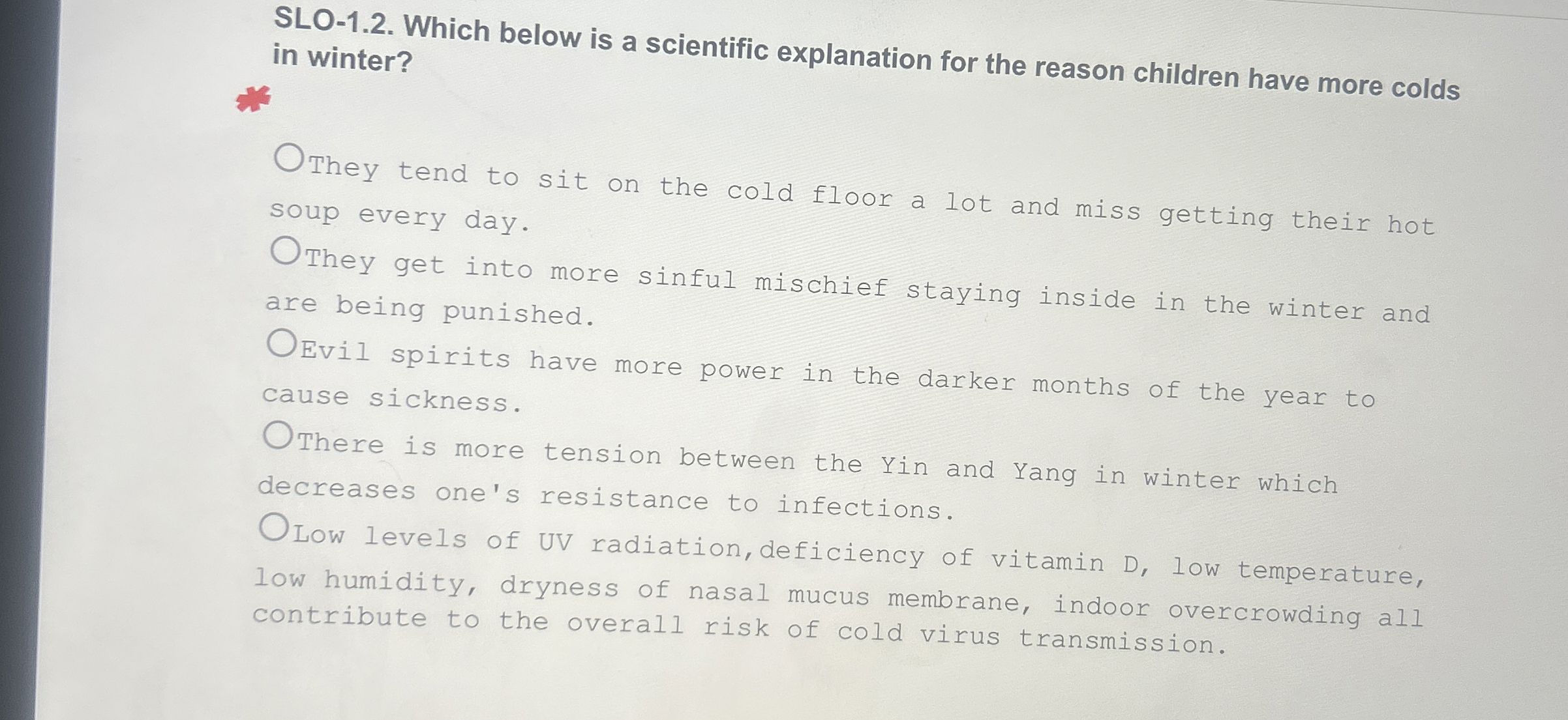 SLO - 1 . 2 . Which below is a scientific
